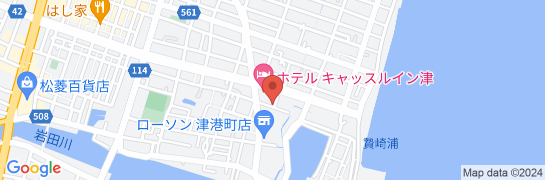 ホテル キャッスルイン津の地図