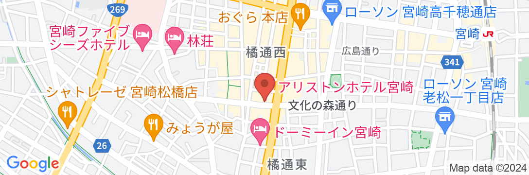 アリストンホテル宮崎の地図