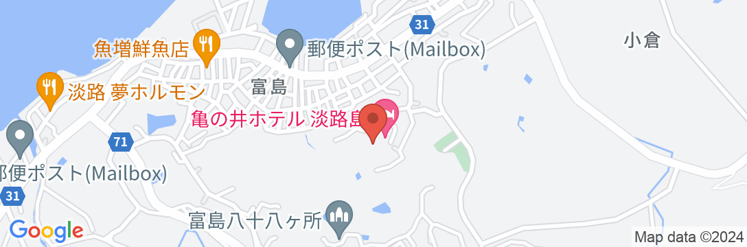 亀の井ホテル 淡路島の地図