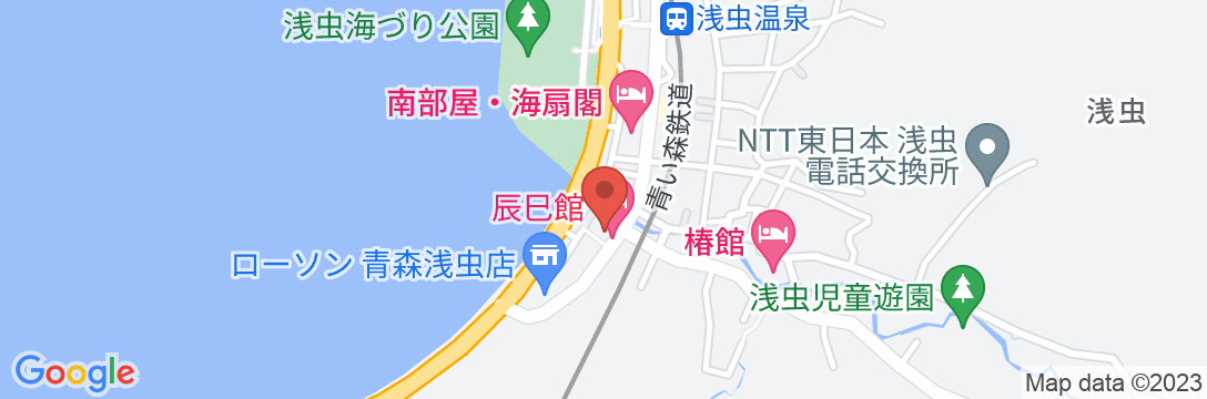 浅虫温泉 辰巳館の地図