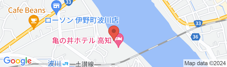 亀の井ホテル 高知の地図