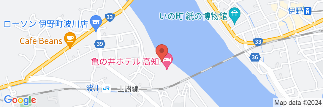 亀の井ホテル 高知の地図