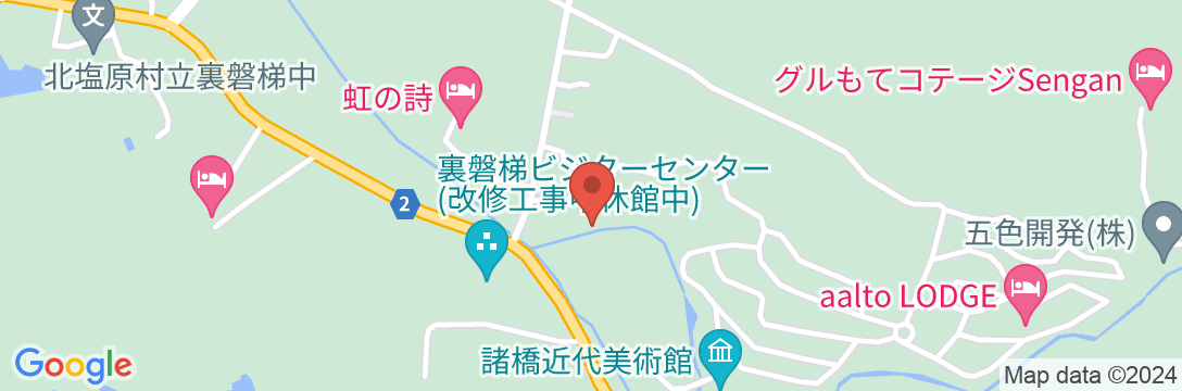 裏磐梯五色沼ホテルの地図