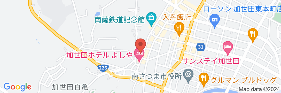 シティーホテル 加世田の地図