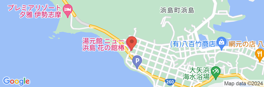 湯元館 ニュー浜島 別館花の館 椿の地図