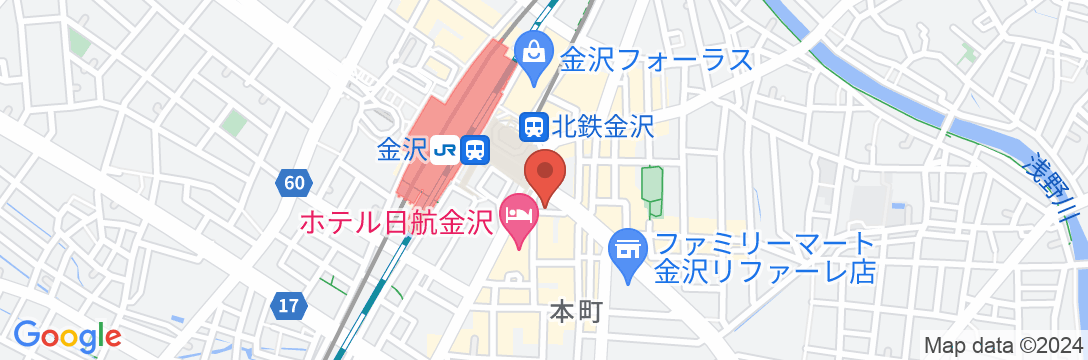 加賀屋グループ 料理旅館 金沢茶屋の地図