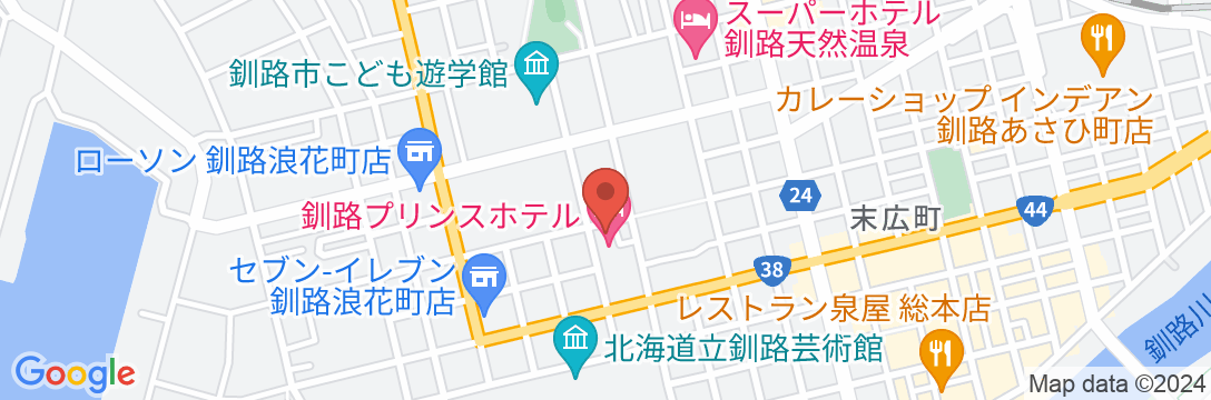釧路プリンスホテルの地図