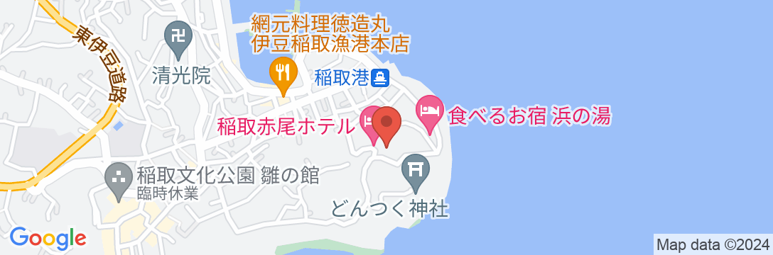 稲取温泉 貸切風呂の宿 稲取赤尾ホテルの地図