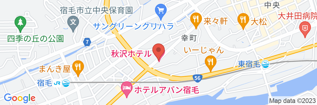 秋沢ホテルの地図
