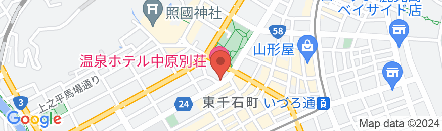 温泉ホテル中原別荘(客室禁煙・耐震改修済)の地図