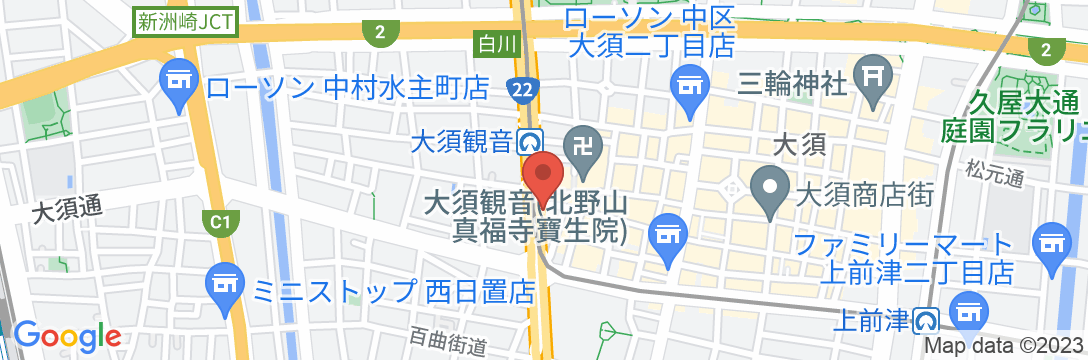ホテルアベスト大須観音駅前 羽ノ湯の地図