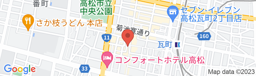 天然温泉 讃岐の湯 スーパーホテル高松・田町の地図