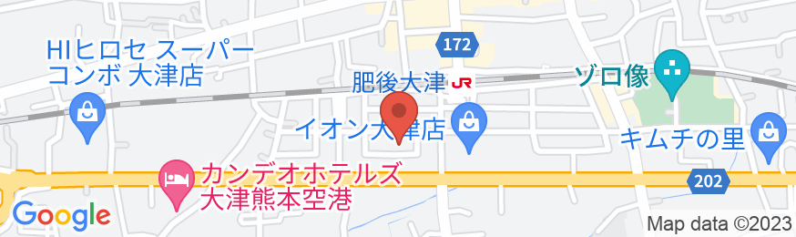 大津天然温泉「旅人の湯」ホテルルートイン阿蘇くまもと空港駅前の地図