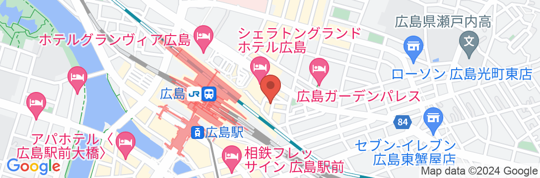 グリーンリッチホテル広島新幹線口 人工温泉・二股湯の華の地図
