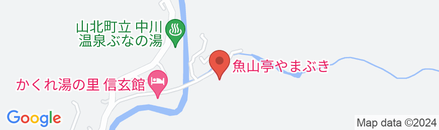 中川温泉 魚山亭やまぶきの地図