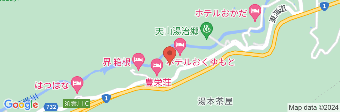 箱根湯本温泉 ホテルおくゆもとの地図