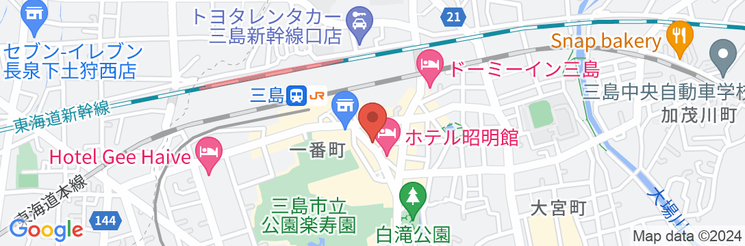 ホテルマッシモ三島の地図