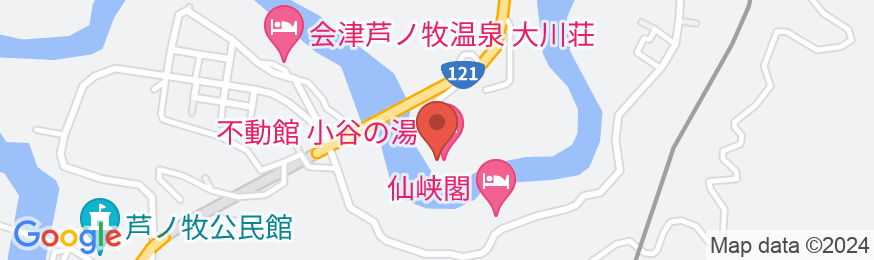 【源泉かけ流しの宿】会津芦ノ牧温泉 不動館小谷の湯の地図