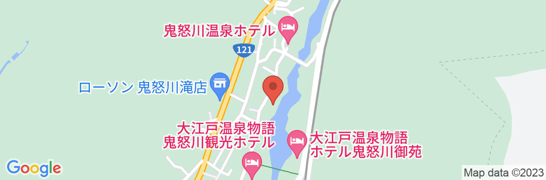 鬼怒川温泉 ものぐさの宿 花千郷の地図