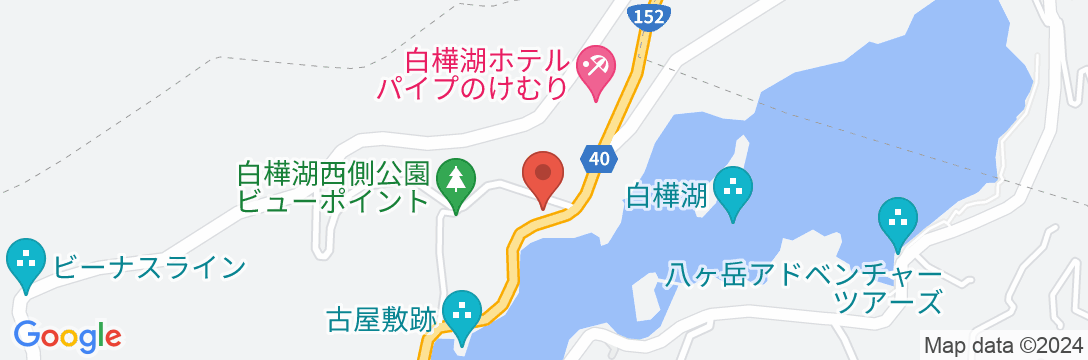 白樺湖レイクサイドホテル山幸閣の地図
