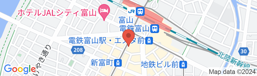 富山エクセルホテル東急の地図