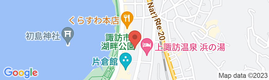 信州・上諏訪温泉 琥珀色の自家源泉を持つ宿【ホテル鷺乃湯】の地図