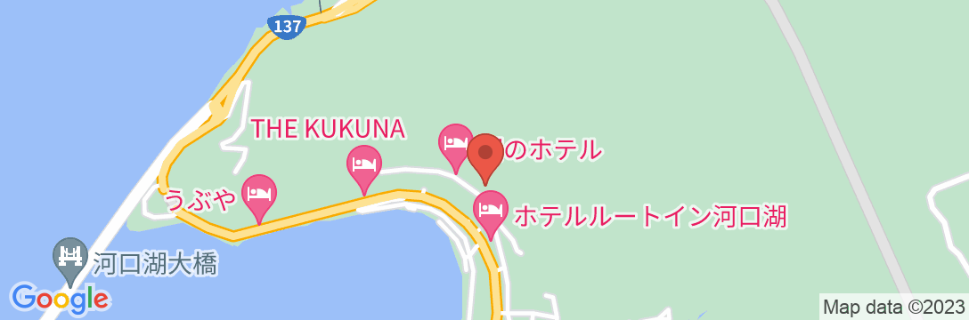 富士河口湖温泉 湖のホテルの地図