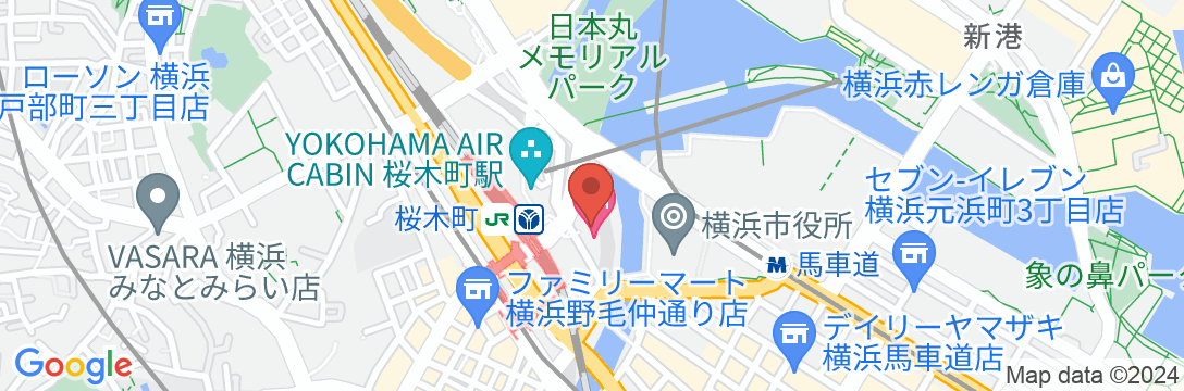 横浜桜木町ワシントンホテルの地図