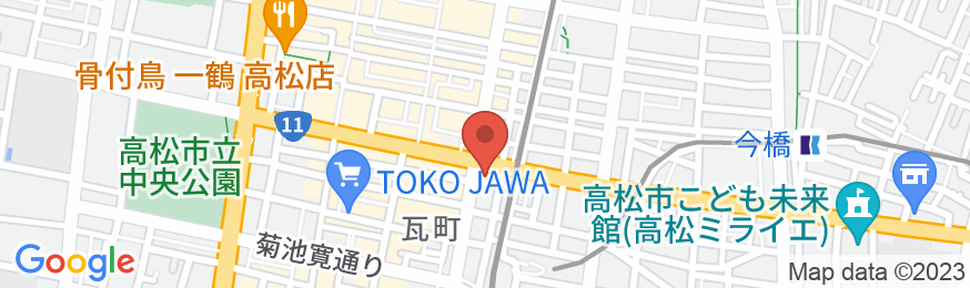 ホテル高松ヒルズ 瓦町駅前(BBHホテルグループ)の地図