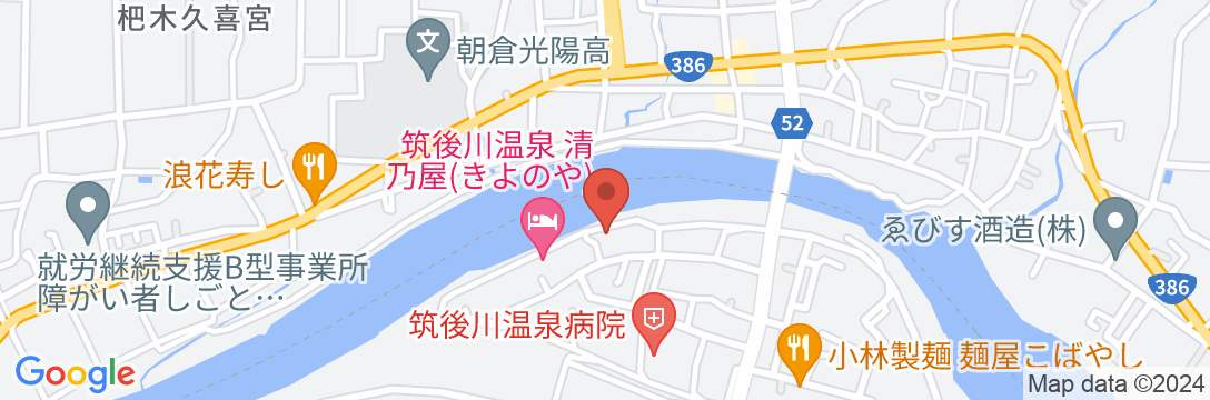 筑後川温泉 虹の宿 ホテル花景色の地図
