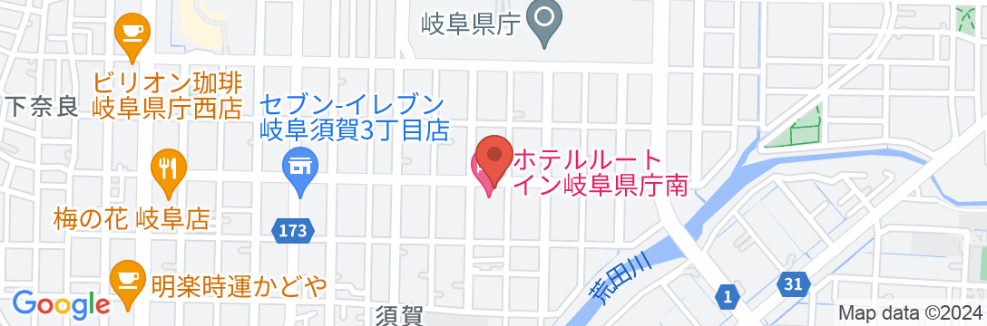 ホテルルートイン岐阜県庁南の地図