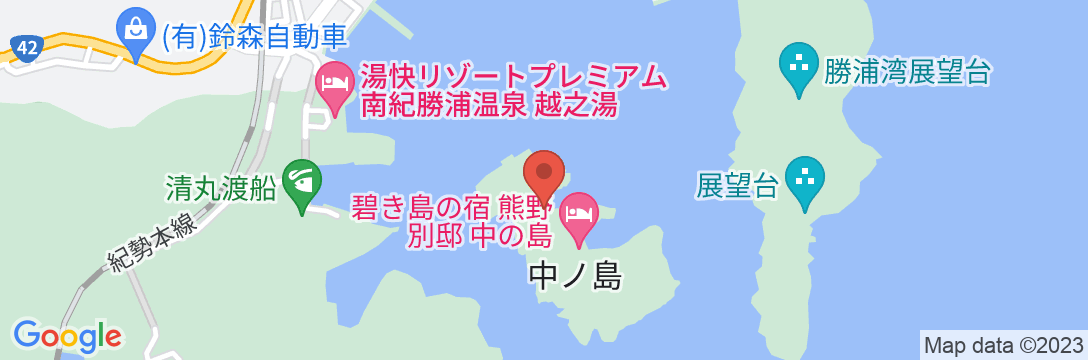 碧き島の宿 熊野別邸 中の島の地図