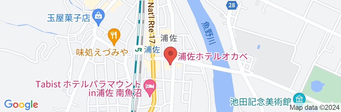 浦佐ホテルオカベの地図