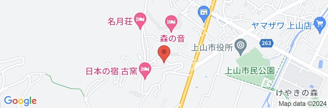 かみのやま温泉 旅館 静山荘の地図