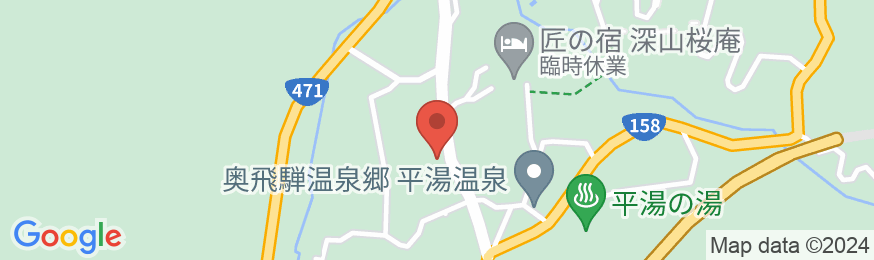 奥飛騨 平湯温泉 岡田旅館の地図