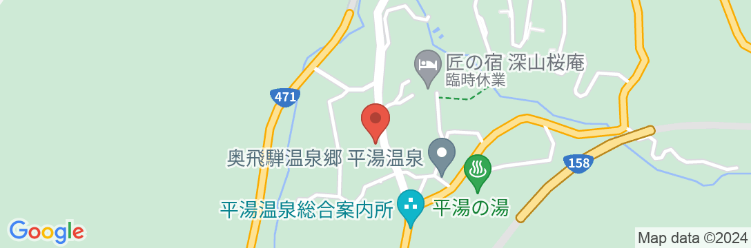奥飛騨 平湯温泉 岡田旅館の地図