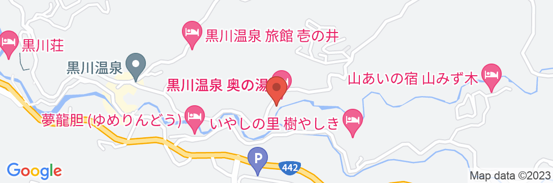 黒川温泉 旅館 奥の湯の地図