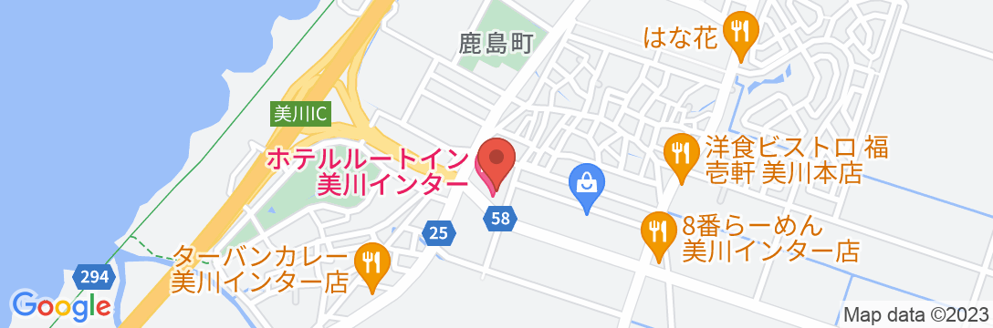ホテルルートイン美川インターの地図