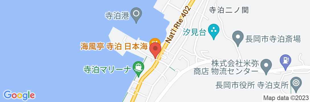 かにと活魚料理の宿 海風亭 寺泊 日本海の地図