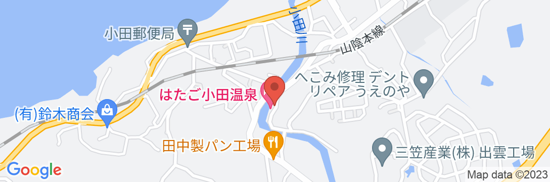 はたご小田温泉の地図