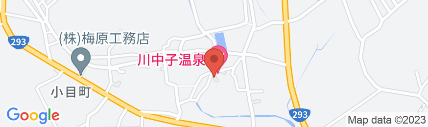 川中子温泉 極楽荘の地図