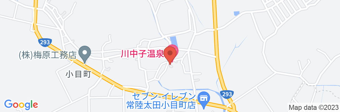 川中子温泉 極楽荘の地図
