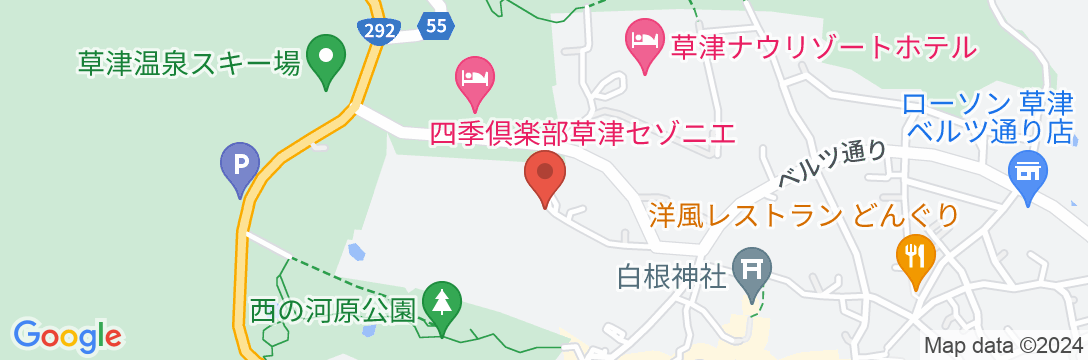 草津温泉 天狗山ペンション・トークの地図