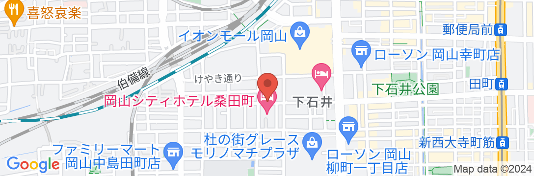 岡山シティホテル桑田町の地図