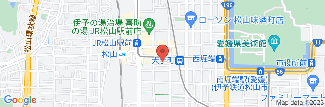 ホテル松山ヒルズ JR松山駅前(BBHホテルグループ)の地図