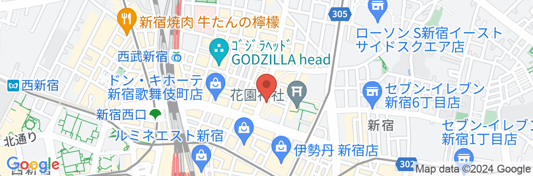 新宿区役所前カプセルホテルの地図