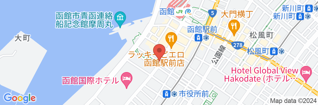 HAKODATE 男爵倶楽部 HOTEL&RESORTSの地図