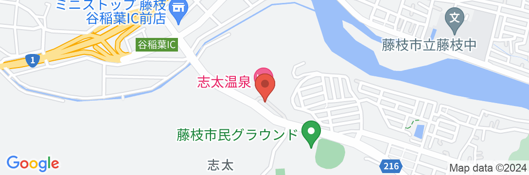 志太温泉 潮生館の地図