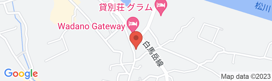 白馬八方温泉 新民宿 東上館(ひがしわかた)の地図
