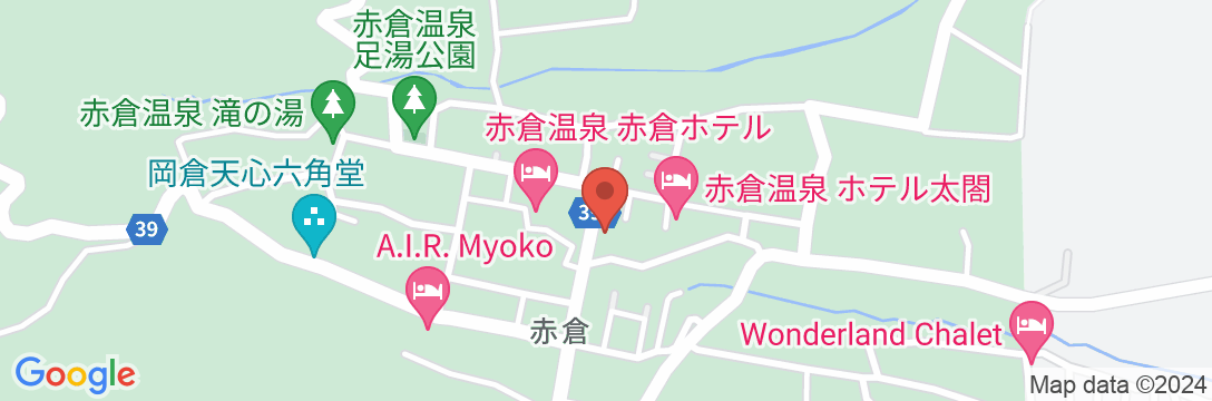 赤倉温泉 高原ホテル対山の地図